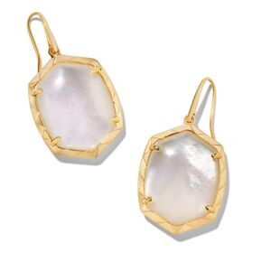 Kendra Scott Daphne Gold Drop Earrings in Ivory Mother-of-Pearl